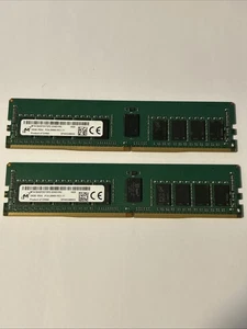 Micron 32GB 2x16GB DDR4-2666 ECC RDIMM Server Memory RAM MTA18ASF2G72PZ-2G6D1 - Picture 1 of 2