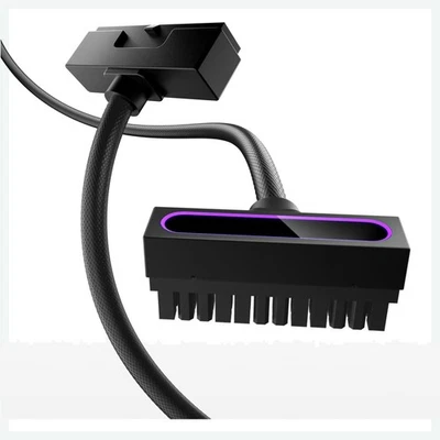 24Pin PSU Kabelverlängerung PC ARGB Sleeved Cable 30cm Schwarz 18AWG - Bild 1 von 4