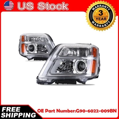 Fit 2010-2015 GMC Terrain Left & Right Projector Headlight W/O Bulbs Socket NEW - Изображение 1 из 4