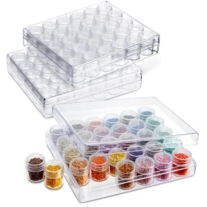 3 Pack Clear Bead Organizers and Storage Containers with Lids, 93 Pieces - Picture 1 of 10