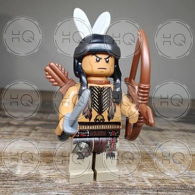 **NEW** 100% LEGO Native American Warrior Indian Tribe MOC Minifigure - Image 1 of 4