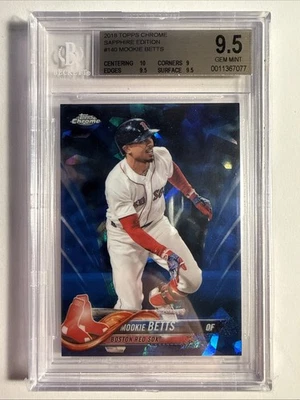 2018 Topps Chrome Sapphire Mookie Betts #140 BGS 9.5 GEM MT Red Sox - Image 1 of 2