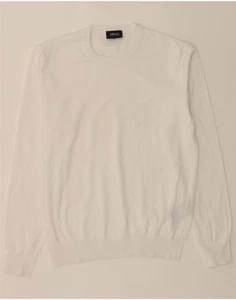 ARMANI JEANS Mens Crew Neck Jumper Sweater Large White Cotton CC14 - Picture 1 of 5