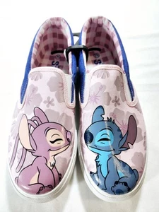 NEU Stitch Angel Disney Canvas Slipper Damenschuhe Größe 7,5 rosa - Bild 1 von 10