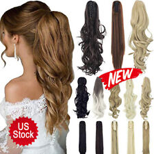 Long Straight/Curly Claw Ponytails Long Extension Soft Pony tail Hairpiece Clip
