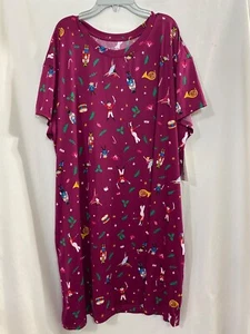 Joyspun Nightgown Sleep Shirt Many Sz Nutcracker Ballet Blackberry New - Picture 1 of 4
