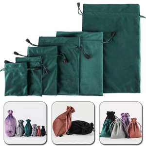 Small Velvet Pouch Cloth Drawstring Bags Dice Gift Bag Jewelry Ring Earring Bag - Picture 1 of 16