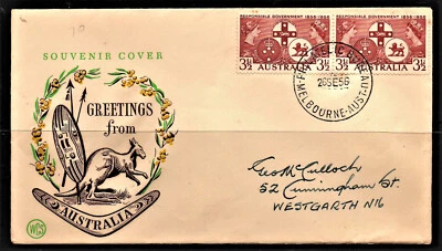 FDC " Centenary of Responsible Gov. in NSW. VIC. & TAS. " MELBOURNE 1955 - image 1 of 2