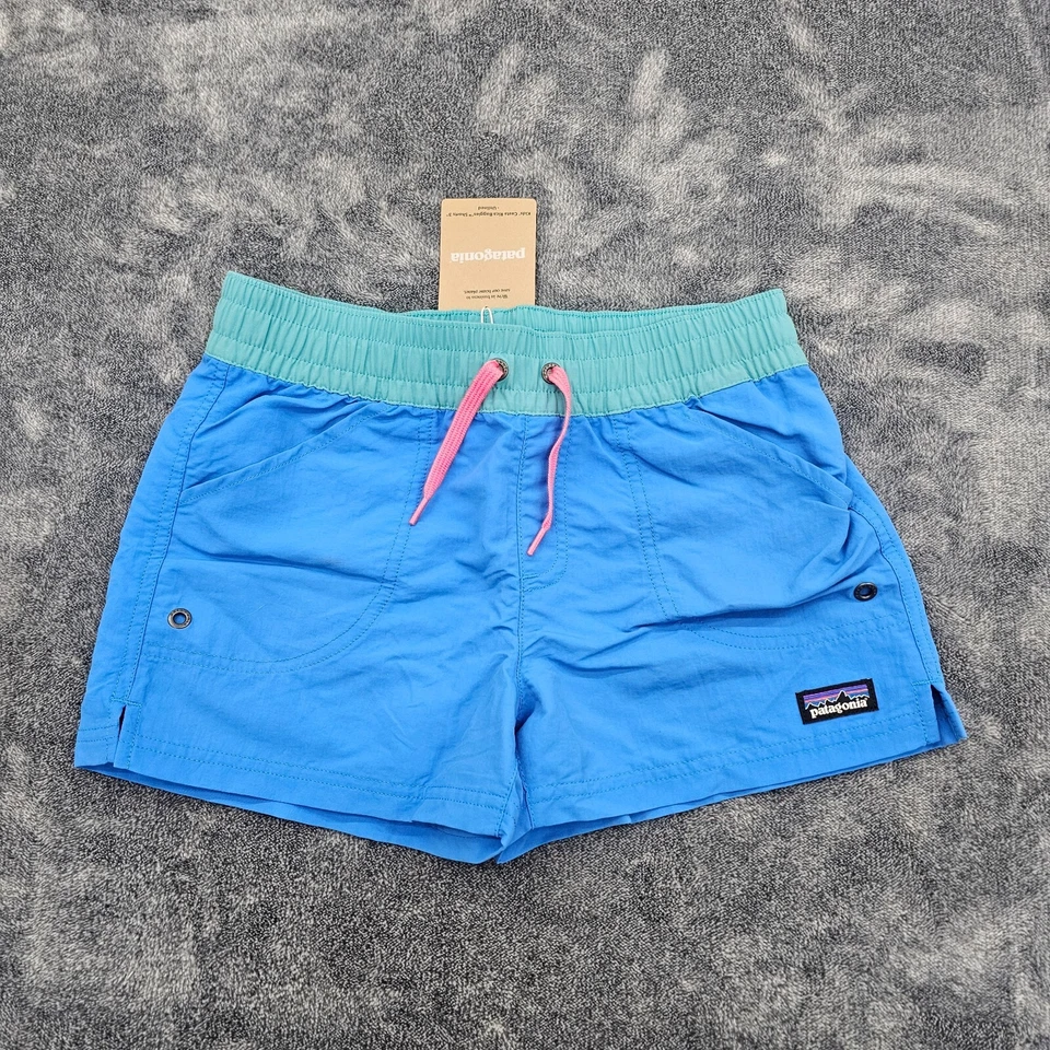 Patagonia Costa Rica 3" Baggies Shorts Kids Large 12 Unlined Vessel Blue 67088