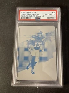 2019 Panini P&P Odell Beckham Jr 19 Dnrs El T-pp Cyan 1/1 Psa - Bild 1 von 4