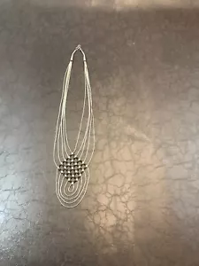 Collar Colgante Vintage Nativo Americano Plata Esterlina Negro Ónix Tejido L@@k - Imagen 1 de 7