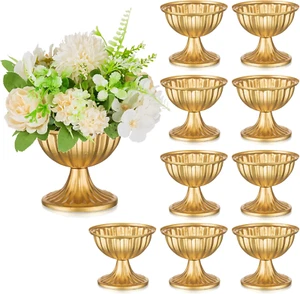 Gold Flower Arrangement Pots for Centerpiece Table Decorations Metal Vase Urn Pl - Picture 1 of 8