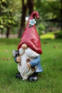 Statue de jardin 14 pouces gnome coupe bois drôle décoration de jardin maison jardin - Photo 1 sur 7