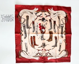 NWT Hermes Scarf A PROPOS DE BOTTES 40cm 100% Silk Foulard Carre XAVIER DE PORET - Picture 1 of 11