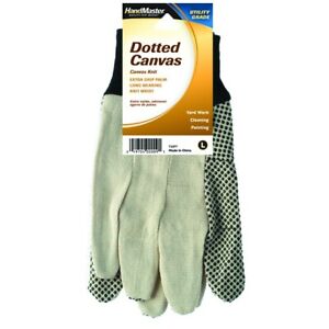 MAGID Glove & Safety T30PT PVC Dot Canvas Glove - Large - White