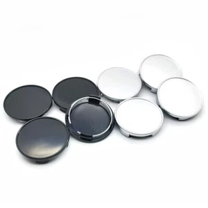 Universal Nabendeckel Radkappen 4x65mm Schwarz/Silber Nabenkappen Felgendeckel - Bild 1 von 8