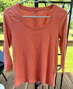 J.Crew Artist T Size large Coral Salmon Pink Long Sleeve T Shirt - Picture 1 of 6