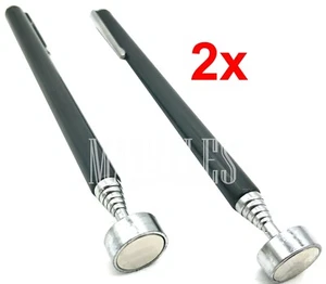 (2) 8Lb Telescoping Magnetic Pick-up Tool Rare Earth Magnet Pocket Clip 28" - Picture 1 of 2