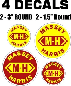 4 decalcomanie in vinile Massey Harris - Foto 1 di 1