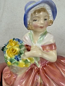 Royal Doulton "Cissie" HN1809 rosa & Blumenkorb England handgeschrieben HN 5" T - Bild 1 von 7