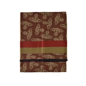 Bufanda VIVIENNE WESTWOOD ORB FORING BORGOÑA lana burdeos beige 190x35 elegante NUEVO - Imagen 1 de 1