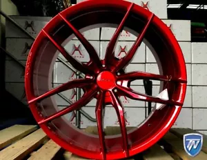 Inovit Vector Candy Red Staggered 20 inch Rims Audi Mercedes Benz AMG VW Wheels - Picture 1 of 12