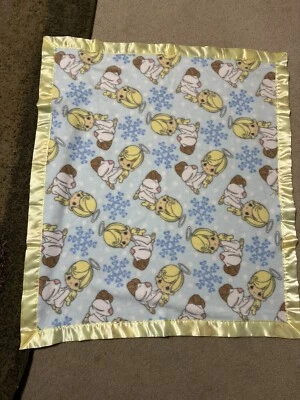 Детское одеяло Precious Moments из флиса Blue Angels с атласным переплетом ручной работы новое 35 дюймов - Изображение 1 из 4