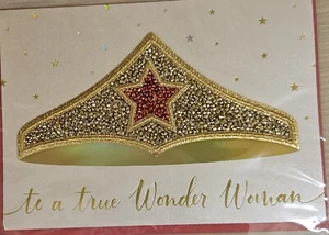 AS AMAZING AS YOU WONDER WOMAN GEMMED TIERA MOTHER’S DAY GREETING CARD - Picture 1 of 4