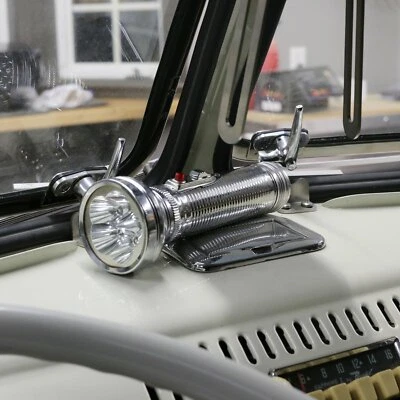 VTG STYLE FLASHLIGHT W COLUMN MOUNTING BRACKET RAT HOT ROD CUSTOM PICKUP TRUCK - Image 1 of 4