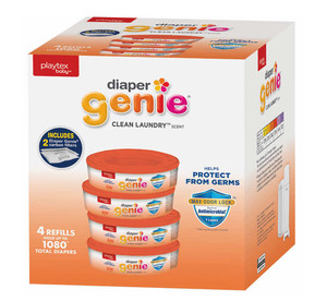 Diaper Genie Max Fresh Refill bags with a Clean Laundry Scent and 1,080 count