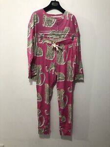 Next Scion Pink Cheetah Print Cotton Pyjamas Set Top Bottom Xtra Small