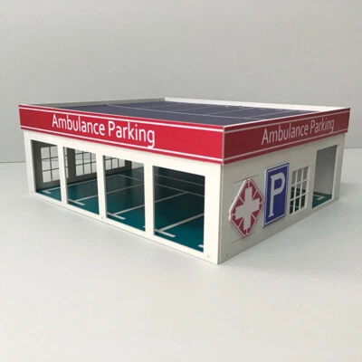 1/64 S Scale Model Railway Scenery Layout Modern Office Ambulance Parking Kits - Image 1 of 3