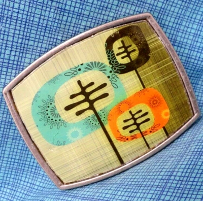 Пряжка для ремня абстрактные деревья MCM богемное хиппи винтаж 60-е 70-е W США .XTT948 - Изображение 1 из 4