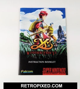 Ys III Wanderers From Ys - SNES Manual - English - NEW Replacement - Picture 1 of 4