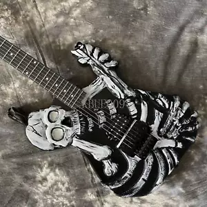 George Lynch "Bones" Chitarra Elettrica 6 Corde H Pickup Black Hardware Floyd Rose - Foto 1 di 5
