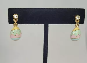 Dan 18K GoldPlated Stunning Collection Seasonal Easter Egg Drop Pierced Earrings - Picture 1 of 6