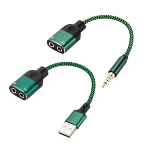 Multiple Device Compatible USB Sound Card with 3.5mm and Microphone Port - Afbeelding 1 van 10