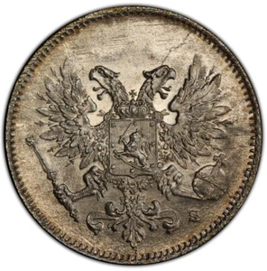 Finland 1917 S 25 Penniä PCGS MS66 W/out Crown Phenomenal Appearance WWI Era, F1 - Picture 1 of 3