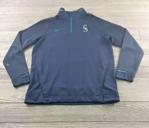NIKE Baseball Seattle Mariners Pullover Gr. S dunkelblau 1/4 Reißverschlusstaschen Thermo - Bild 1 von 14