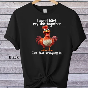 Lustiges T-Shirt Huhn grafischer Druck T-Shirt Unisex Neuheit weicher Stil T-Shirt - Bild 1 von 26