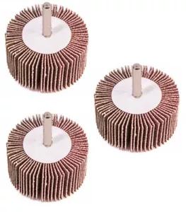 3PC 80MM X 40MM SANDPAPER ROTARY WHEEL DISC FLAP ABRASIVE BUFFING SANDING DRUM - Picture 1 of 3