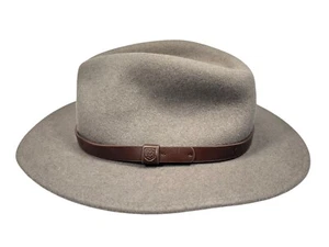 BRIXTON Tan Brown WOOL-FELT WIDE-BRIM HAT Western Fedora Summer Sun Cap XL 7 3/4 - Picture 1 of 10