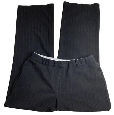 Pantalones de vestir Worthington elásticos para mujer 8 negros a rayas mezcla de poliéster Foto 1 de 4