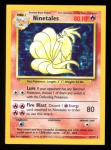 Ninetales 12/102 Holo Error SQUARE CUT misprint Pokemon Base Set | #A | NM - Picture 1 of 4