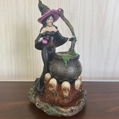 Caldero de bruja mística Earthbound Trading reflujo conos de incienso quemador Halloween Foto 1 de 4