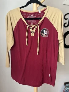 Camisa para mujer Florida State Seminole FSU talla grande manga 3/4 algodón - Imagen 1 de 7
