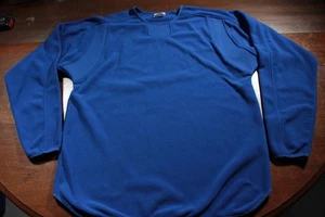 Vintage Herren Majestic Blank Solid Blue Baseball Sweatshirt M Shirt - Bild 1 von 5