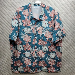 Neu ohne Etikett Columbia PFG Herren grün Hawaii Blumen belüftet Angelhemd Gr. XXL - Bild 1 von 8