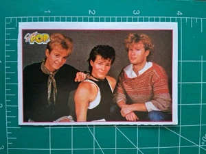 1986 Spanish Superpop El Alboom Music thin paper card #6 A HA A-HA GROUP BAND - Bild 1 von 2