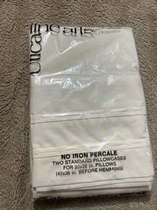 Vintage UTICA FINE ARTS Cream Standard Pillowcase Set NIP J.P. Stevens PERCALE - Picture 1 of 4